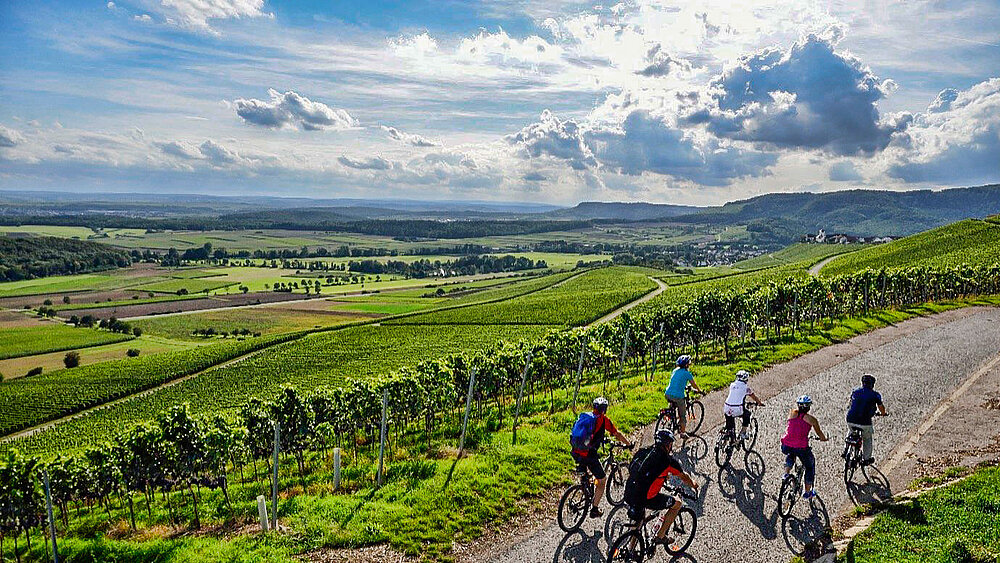Foto von: Wolfgang Keimp, Touristikgemeinschaft HeilbronnerLand e.V. Chris Frumolt Fahrradfahrer in unserer idyllischen Natur